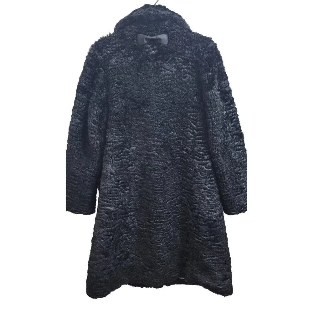 Kate Spade New York Faux Fur Coat Women’s M Elegant Textured Plush Winter Jacket